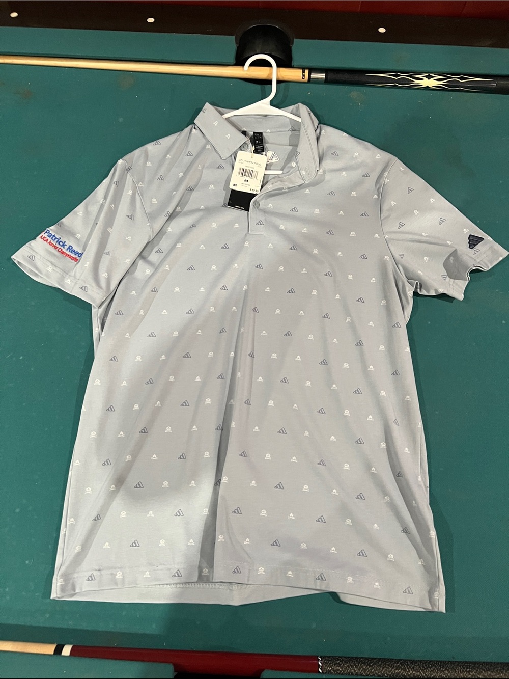 adidas Light Blue Men’s Polo with Micro Logo Print